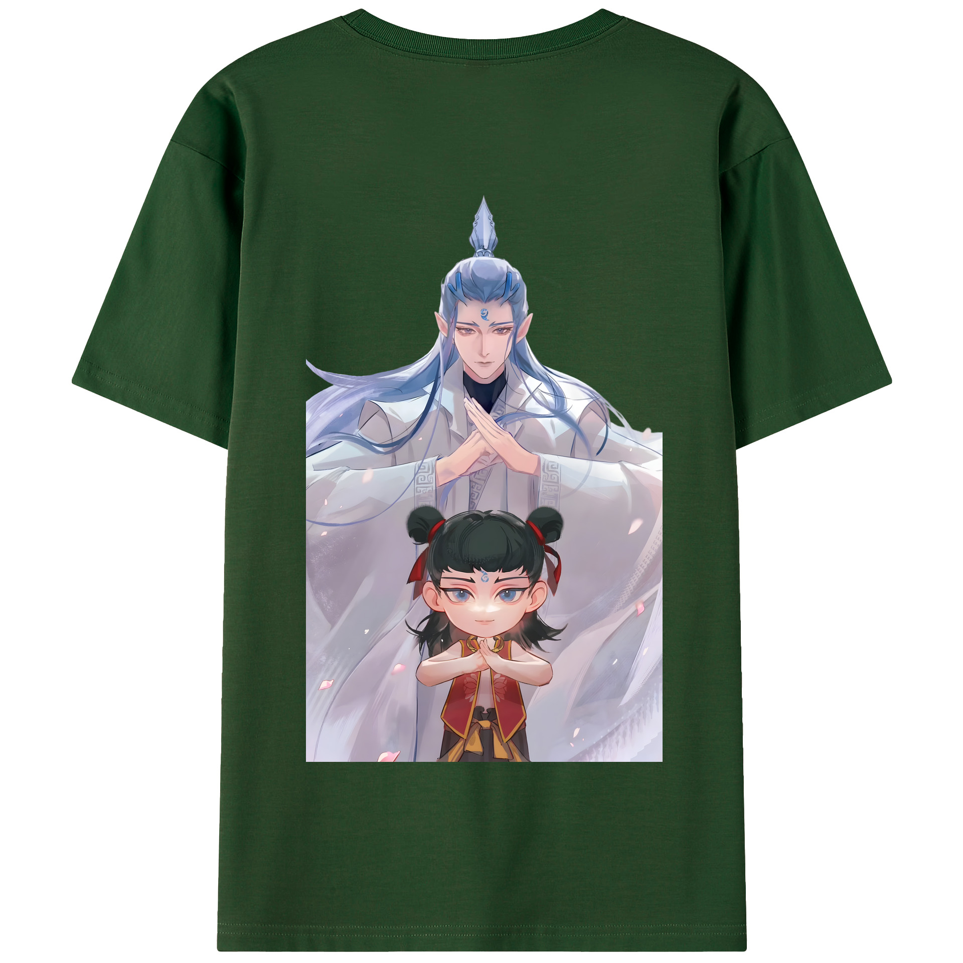 （画像用） Ne Zha 2 ナタ 魔童の大暴れ 綿100％半袖Tシャツ（背面プリント）